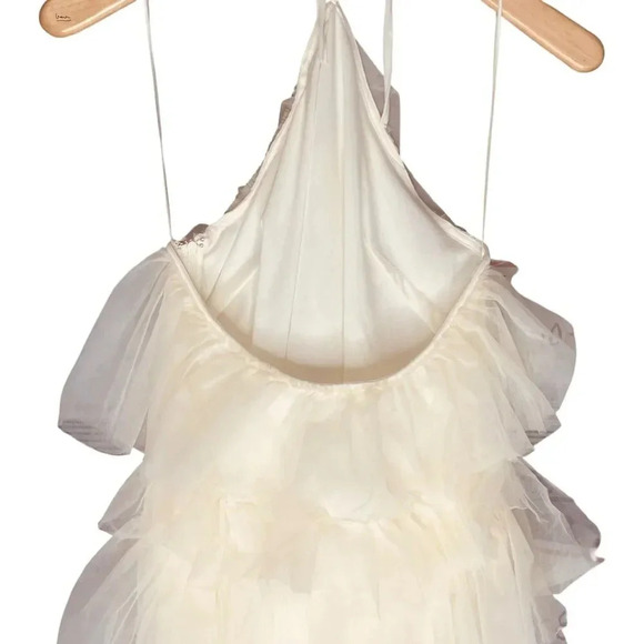 The Post Tiered Mesh Chiffon Ruffle Knee-Length Dress - Picture 8 of 12